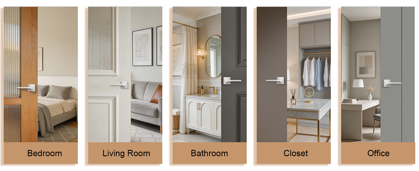 nickel passage door handle