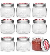 ANOTION Mason Jars 8 OZ, Set of 8 Canning Jars Spice Jars Glass Jar with Lid Small Mason Jars for...