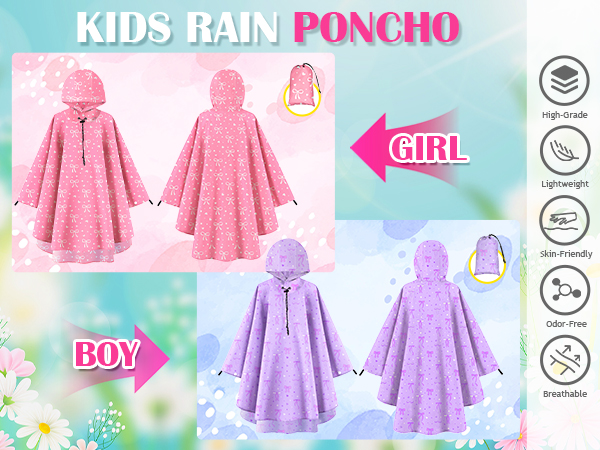 Kids Rain Poncho