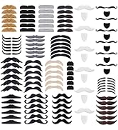 KICNIC Fake Mustaches Self Adhesive Novelty Hairy Beard Costume Facial Hair for Party Supplies De...