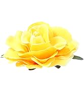 Uonlytech Rose 2 in 1 Artificial Big Wedding Fabric Flower Hair Comb and Brooch for Women, Girls,...