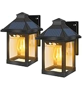 INDARUN Solar Wall Lantern Lights with 3 Modes, Solar Lights Outdoor Waterproof, Dusk to Dawn Mot...