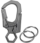 Ahiller Double Locking Key Carabiner Clip - Zinc Alloy Heavy Duty Multitool Keychain for Outdoor ...