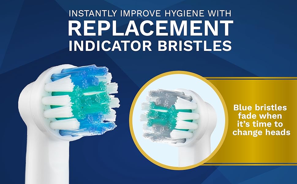 Replacement indicator bristles fad when it's time to change heads