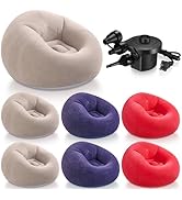 Realspring 6 Pcs Bean Bag Chairs for Adults Inflatable Chairs with Electric Air Pump,Blow up Couc...