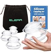 ELERA Silicone Cupping Therapy Sets, Chinese Suction Cups Sets for Cellulite Reduction and Body M...