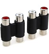 2PCS MOBOREST Dual Female to Female RCA Jack Extension Cable Adapter Coupler Connector