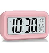 Lesipee Digital Alarm Clock for Bedroom, Desk Clock Battery Operated, Digital Clock with Extra Lo...