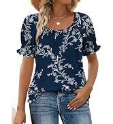WIHOLL Womens Short Sleeve Square Neck Summer Tops Dressy Casual Blouses Trendy Clothes 2026