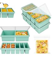 2 Cup &1 Cup &1/2 Cup Silicone Freezer Trays with Lids, Silicone Soup Freezer Molds, Easily prepa...