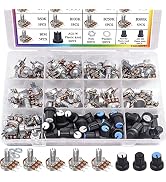 Taiss 100PCS Potentiometer Kit,WH148 B1K 5K 10K 20K 50K 100K 250K 500K 1M ohm potentiometers,Pote...