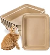 WUWEOT 8 Pack Disposable Cat Litter Box, Paper Cat Litter Tray Pet Litter Pan, 17" X 13" X 4" Tra...