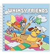 Whimsy Friends Adult Coloring Book for Relaxation - Gentle Symbiosis of Girl and Animal Soothing ...