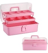BTSKY 3-Layer 16-Inch Clear Plastic Dividing Storage Box Craft Organizer and Storage with Adjusta...