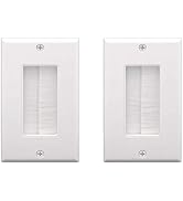 VCE Single Brush Wall Plate Cable Pass Through Insert for Wires, Single Gang Cable Access Strap, ...