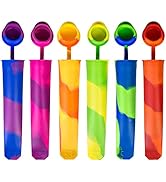 Ozera 6 Pack Silicone Popsicles Molds, Multicolor Baby Popsicle Ice Pop Molds, Reusable DIY Froze...