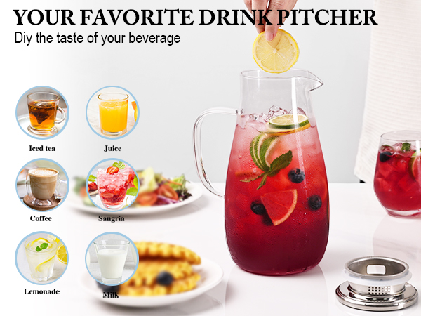 glass pitcher with lid