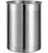 KSENDALO Stainless Steel Utensil Holder - 6.5inch Tall Kitchen Utensil Organizer with Weighted Ba...
