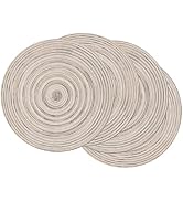 SHACOS Round Braided Placemats 15 inch Set of 4 Variegated Washable Kitchen Table Placemats for H...