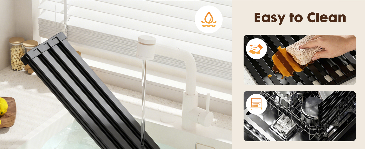 over sink dish drying rack cover for counter space kitchen roll up foldable mat drainer silicone