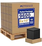 Metronic 9600 Pack Bubble Mailer 6x10 Inch Black Usable Size 6x9" Waterproof Padded Envelopes 960...