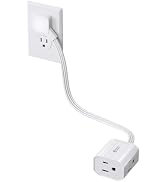 Short Extension Cord 1.5ft SUPERDANNY Right Angled Flat Plug Power Strip, 13A Indoor Extension Co...