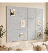 Baysola Large Cork Boards for Walls – 48" x 36" Self Adhesive Felt Wall Tiles, Ideal for Office W...