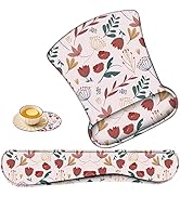 Keyboard Wrist Rest Pad and Ergonomic Mouse Pad Wrist Rest (with Coaster) Set, Non-Slip Base & wi...