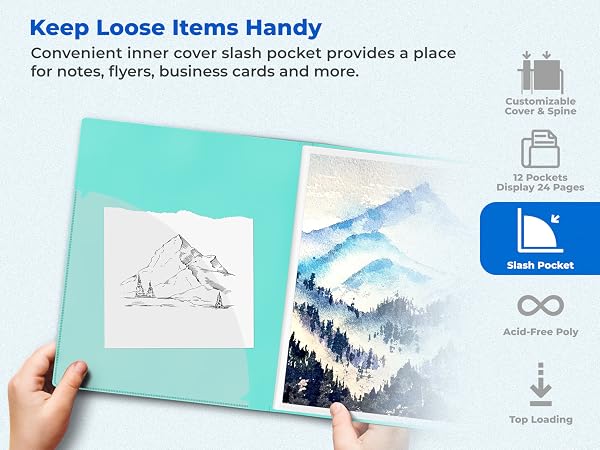 Dunwell Presentation Book 8.5x11 12-Pocket - Keep Loose Items Handy