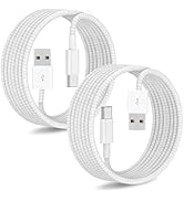 2Pack USB to USB C Cable for iPhone17/16/15,10ft Type A to Type C Nylon Braided Carplay Cord for ...