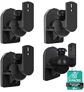 WALI Speaker Wall Mount, Surround Sound Speaker Stand with Adjustable Swivel Tilt Angle, Small Bo...