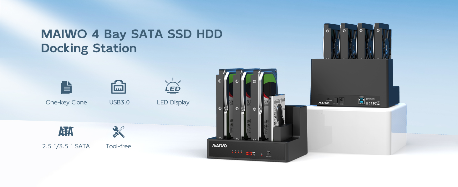 4 bay 2.5 3.5 sata hard drive docking station cloner duplicator