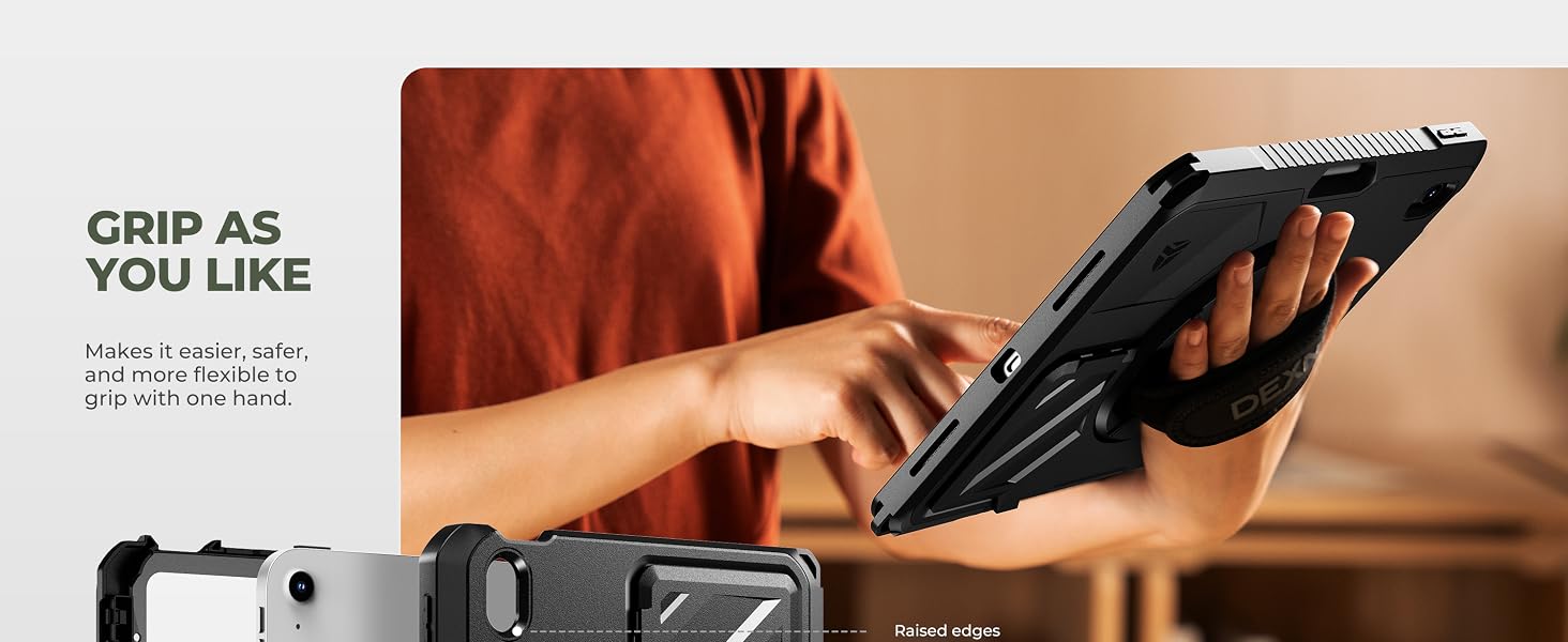 Dexnor for iPad (A16) 11th/10th Generation Case with 360 Rotating Hand Strap