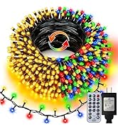echosari Christmas Lights 66Ft, 400 LED Connectable Dual Color Changing String Lights Plug in wit...
