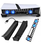 FASTSNAIL Horizontal Stand & Cooling Fan for PS5 Pro/Slim Console, Auto Fan Speed by Temperature ...
