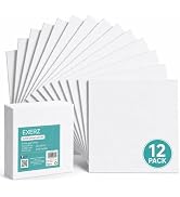 Exerz 8x10in / 20x25cm Canvas Panels 12pcs 280GSM/ Artist Canvas Board 100% Cotton 0.3cm/0.12inch...