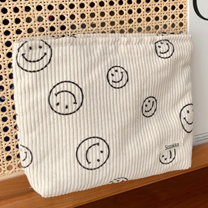 Corduroy Cosmetic Bag Aesthetic Women Handbags Purses