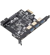 PCIe to USB 3.2 Gen 2 Card with 20 Gbps, 5 USB Ports (3 USB Type A 2 USB Type C), PCI Express Exp...