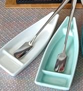 Coffee Spoon and Rest for Coffee Bar, Boat Small Spoon Rest for Coffee Station, Coffee Spoon Hold...