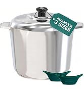 MAGNAWARE 10 Quart Cast Aluminum Stock Pot with Lid - Durable & Lightweight Soup Pot with Even He...