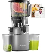 AMZCHEF Cold Press Juicer – 5.8" Wide Mouth Hopper for Whole Recipe Loading, Self Feeding for Han...