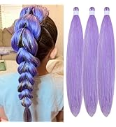 Gozill Purple Braiding Hair Pre stretched Glitter Tinsel Prestretched Hypoallergenic Non Toxic Ez...