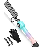 Electric Hot Comb for Wigs & Black Women Hair, Ceramic Straightening Comb | with 280-450°F Temp D...