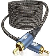 EMK Subwoofer Cable RCA to RCA Audio Cable 24K Gold-Plated Nylon Braided Double Shielded Digital ...
