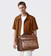 Shrrie Leather Laptop Bag Fits 17 to 17.3 Inch for Men and Women,Vintage Business Briefcase Lapto...