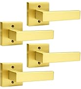Probrico Gold Dummy Door Handle Interior Door Levers Square Single Non-Turning Door Knob Hardware...