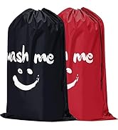 HOMEST 2 Pack XL Wash Me Travel Laundry Bag, Dirty Clothes Organizer, Large Enough to Hold 4 Load...