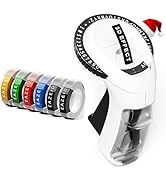 EazeID Embossing Label Maker with 6PK Tapes, Embossed Label Maker Retro Manual, Vintage Omega Hom...