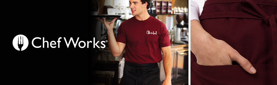 Chef Works Men's Half Bistro Apron Banner