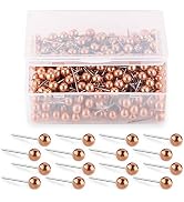 Yalis Push Pins Map Tacks 1/8-Inch Retro Metallic Color Beads Head Marking Push Pins 200-count (R...